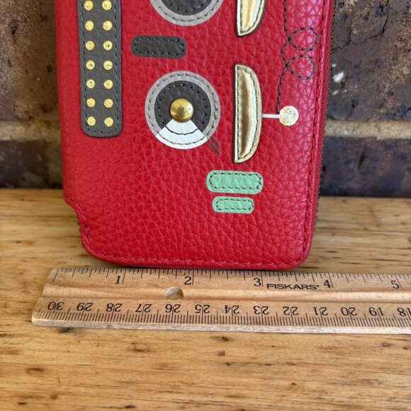 Fossil Robot Wallet Zip Around Red Cardholder - Picture 10 of 11